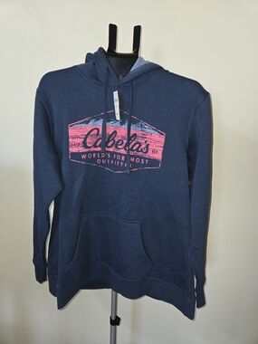 Cabela's Women's Navy Pullover Hoodie with Pink Graphic XL